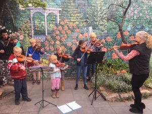 Violin students playing together in a group ensemble in Leura, Blue Mountains.